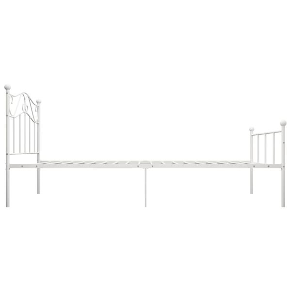 vidaXL Cadre de lit sans matelas blanc m&eacute;tal 90x200 cm