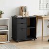 vidaXL Cabinet roulant Noir 63,5 x 39 x 65,5 cm Bois de Pin Massif