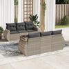 vidaXL Salon de jardin avec coussins 7 pcs gris clair r&eacute;sine tress&eacute;e