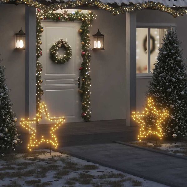 vidaXL D&eacute;coration lumineuse &eacute;toile de No&euml;l avec piquets 115 LED 85 cm