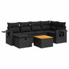 vidaXL Salon de jardin 7 pcs avec coussins noir r&eacute;sine tress&eacute;e