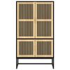 vidaXL Buffet haut noir 70x35x125 cm bois d'ing&eacute;nierie