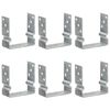 vidaXL Piquets de cl&ocirc;ture 6 pcs Argent&eacute; 14x6x15 cm Acier galvanis&eacute;