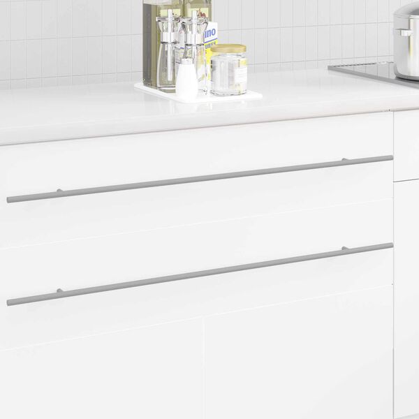 vidaXL Poign&eacute;e de cabinet 2 pcs Argent&eacute; 0 Acier inoxydable