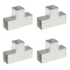 vidaXL Connecteurs de poteau 4pcs Forme en T M&eacute;tal galvanis&eacute; 101x101mm