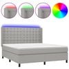 vidaXL Sommier &agrave; lattes de lit matelas LED Gris clair 180x200 cm Tissu