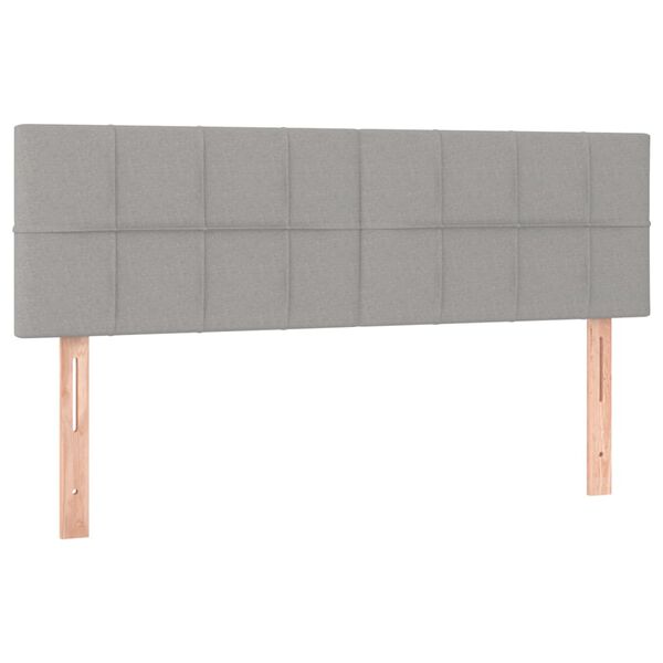 vidaXL T&ecirc;tes de lit Gris clair 144x5x78/88 cm Tissu