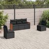 vidaXL Salon de jardin 5 pcs avec coussins noir r&eacute;sine tress&eacute;e