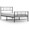 vidaXL Cadre de lit m&eacute;tal sans matelas avec pied de lit noir 90x190 cm