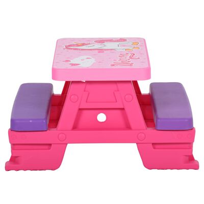 vidaXL Table de pique-nique avec bancs pour enfants 79x69x42 cm Rose