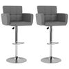 vidaXL Tabourets de bar lot de 2 gris similicuir