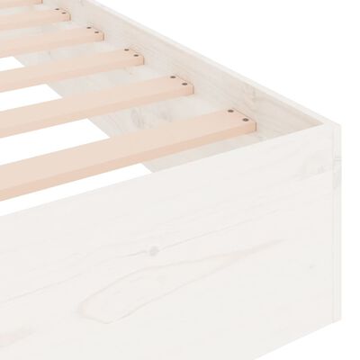 vidaXL Cadre de lit blanc bois massif 140x200 cm