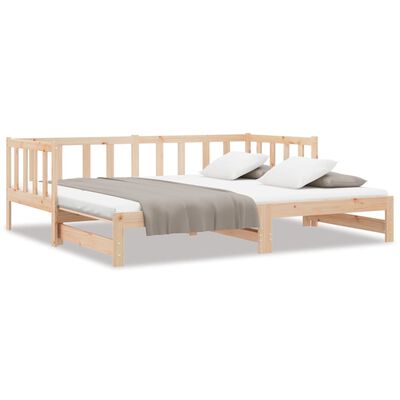 vidaXL Lit de jour avec lit gigogne 90x190 cm bois de pin massif