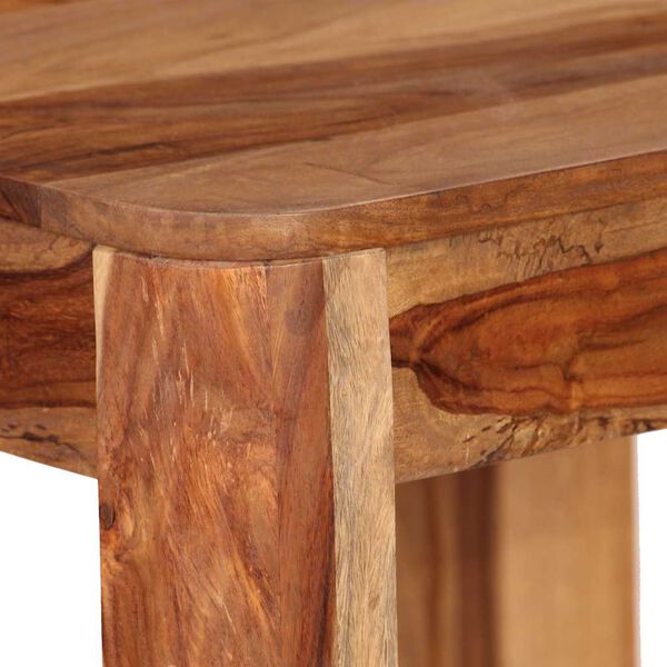 vidaXL Ensemble de bar 3 pcs Bois de Sesham massif et cuir v&eacute;ritable