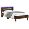 vidaXL Cadre de lit avec LED Ch&ecirc;ne fum&eacute; 80 x 200 cm Bois d'ing&eacute;nierie
