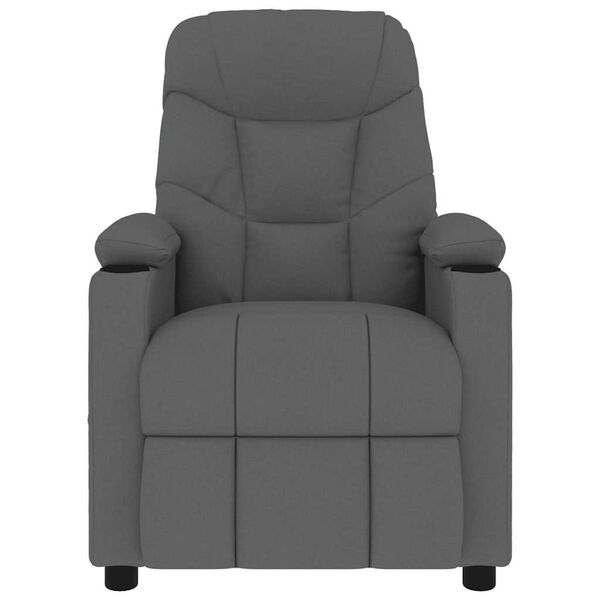 vidaXL Fauteuil de massage Gris fonc&eacute; Tissu
