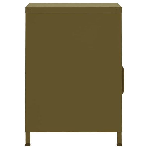 vidaXL Table de chevet Vert olive 35x35x51 cm Acier