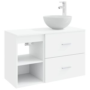 vidaXL Ensemble de mobilier de salle de bain 2 pc Blanc