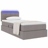 vidaXL Lit avec rangement et LED avec matelas Taupe 90 x 190 cm tissu