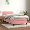 vidaXL Sommier &agrave; lattes de lit avec matelas Rose 100x200 cm Velours