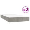 vidaXL Sommier &agrave; lattes de lit et matelas Gris clair 200x200cm Velours
