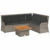 vidaXL Salon de jardin 5 pcs avec coussins Gris R&eacute;sine tress&eacute;e