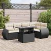vidaXL Salon de jardin 6 pcs avec coussins noir r&eacute;sine tress&eacute;e