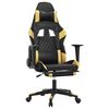 vidaXL Chaise de jeu de massage avec repose-pied Noir&Dor&eacute; Similicuir