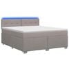 vidaXL Lit de box spring avec matelas et LED Taupe 160 x 200 cm Tissu