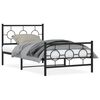 vidaXL Cadre de lit m&eacute;tal sans matelas et pied de lit noir 100x200 cm