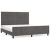 vidaXL Cadre de lit sans matelas gris fonc&eacute; 160x200 cm velours