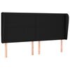 vidaXL T&ecirc;te de lit avec oreilles Noir 183x23x118/128 cm Tissu