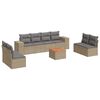 vidaXL Salon de jardin avec coussins 9 pcs beige r&eacute;sine tress&eacute;e