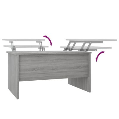 vidaXL Table basse Sonoma gris 80x50x42,5 cm Bois d'ingénierie