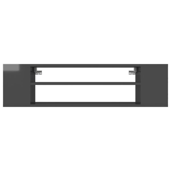 vidaXL Meuble TV suspendu Gris brillant 100x30x26,5 cm Bois ing&eacute;nierie