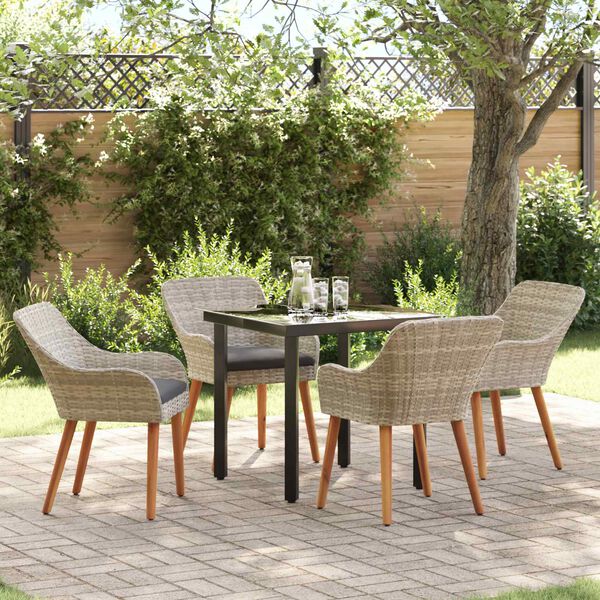 vidaXL Ensemble de salle &agrave; manger pour jardin 5 pcs Gris clair