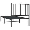 vidaXL Cadre de lit métal sans matelas avec tête de lit noir 75x190 cm