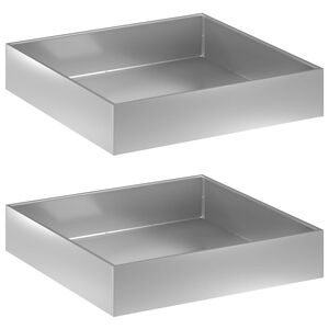 vidaXL Cache-pot de jardin 2 pc Argent&eacute; 80 x 80 x 20 cm