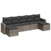 vidaXL Salon de jardin avec coussins 7 pcs gris r&eacute;sine tress&eacute;e