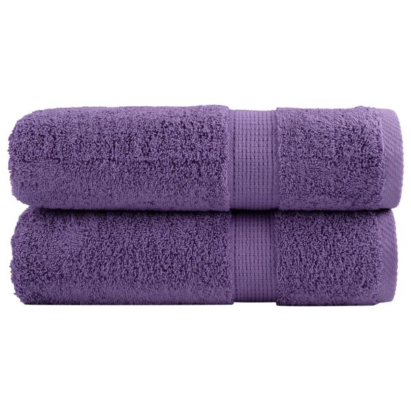 vidaXL Essuie-mains de qualit&eacute; sup&eacute;rieure SOLUND 2 pcs violet 600 g/m&sup2;