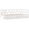 vidaXL Lit de jour et tiroirs sans matelas blanc 90x200 cm bois massif