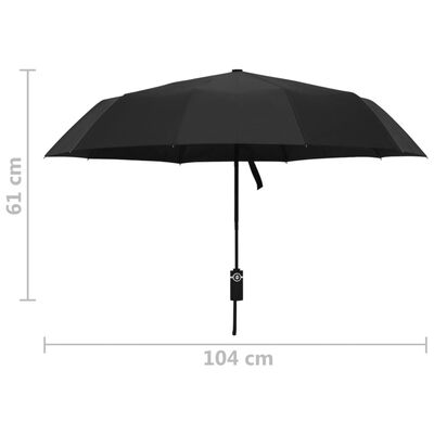 vidaXL Parapluie pliable automatique Noir 104 cm