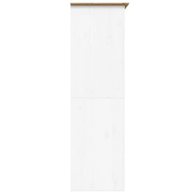 vidaXL Garde-robe BODO blanc marron 99x53,5x173 cm bois massif de pin