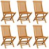 vidaXL Chaises de jardin et coussins bleu clair lot de 6 Bois de teck