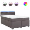 vidaXL Sommier &agrave; lattes de lit avec matelas Gris 160x200 cm Similicuir