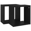 vidaXL &Eacute;tag&egrave;res cube murales 2 pcs Noir 26x15x26 cm
