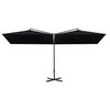 vidaXL Parasol de jardin double avec m&acirc;t en acier noir 600x300 cm