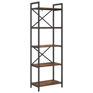 vidaXL &Eacute;tag&egrave;re 5 niveaux 56 x 34 x 171 cm Bois d'ing&eacute;nierie Ch&ecirc;ne fum&eacute;
