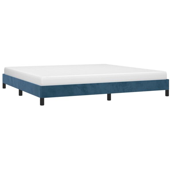 vidaXL Cadre de lit sans matelas bleu fonc&eacute; 200x200 cm velours