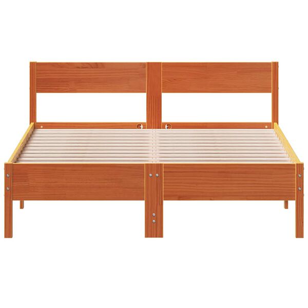 vidaXL Cadre de lit sans matelas cire marron 120x200cm bois pin massif